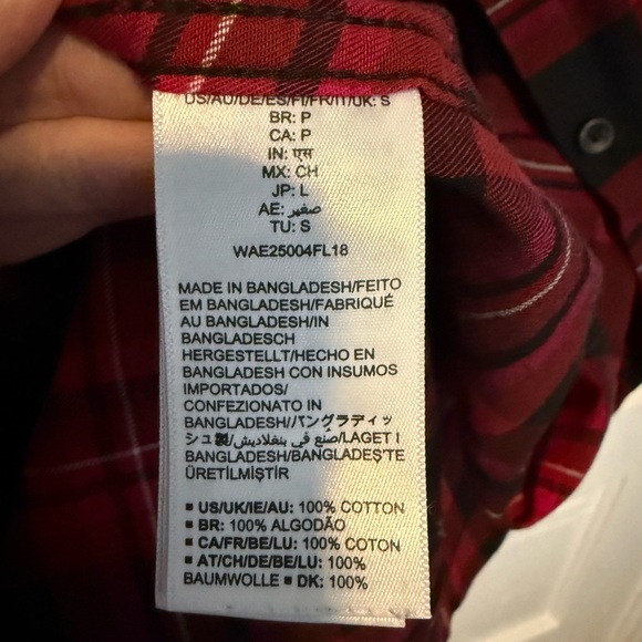 Amazon Essentials Red and Black Plaid Shirt - Picture 4 of 4